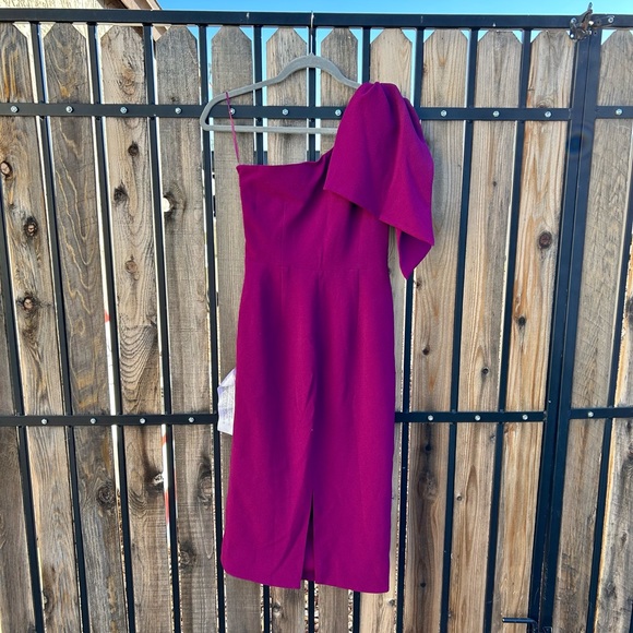 NWT DRESS THE POPULATION Tiffany Dress Dark Magenta - Picture 9 of 9